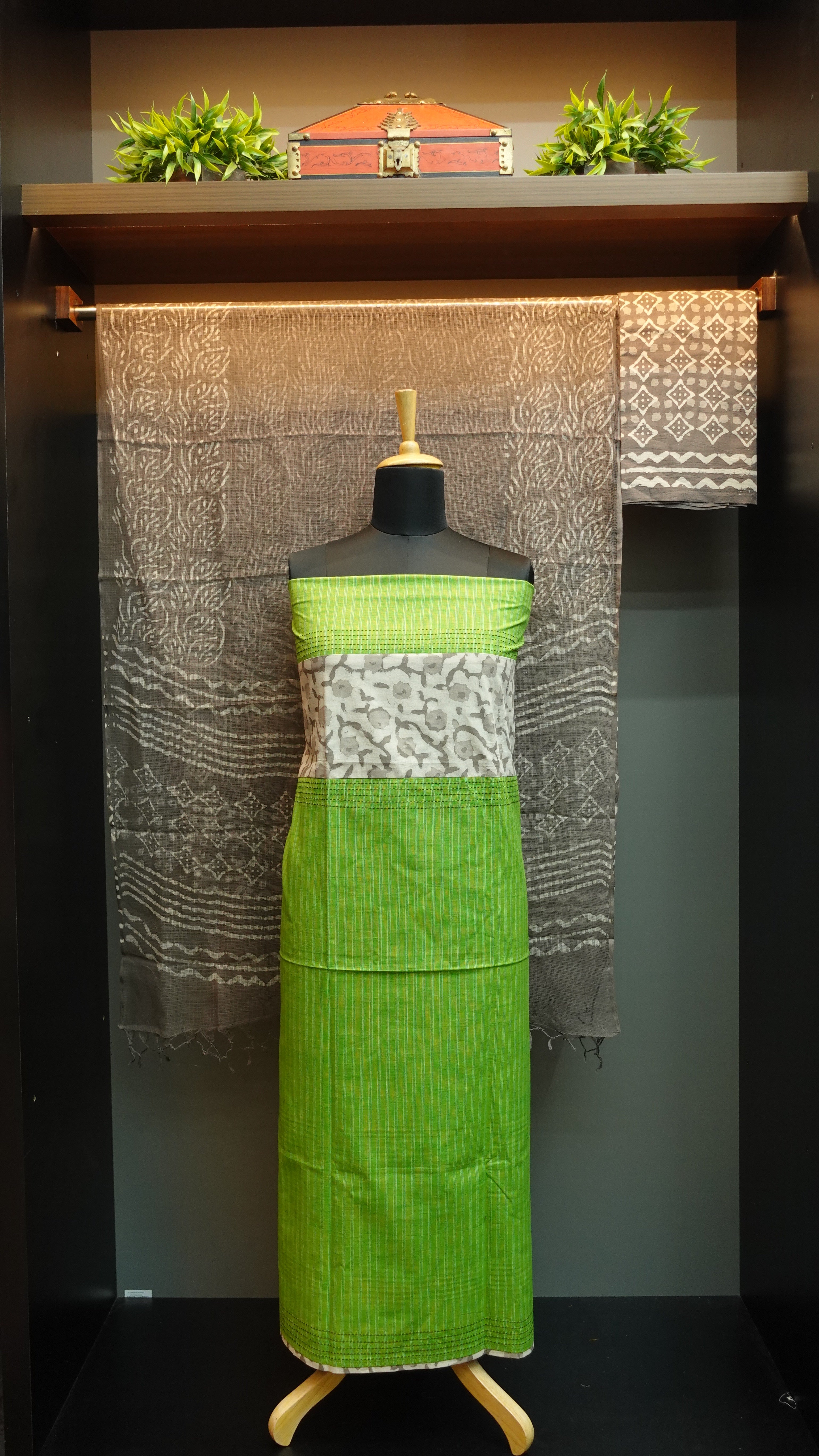 Linen finished cotton salwar sets with bhagru prints | PF863