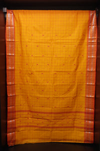 Check Weave Patterned  Cotton Sarees  | VR135
