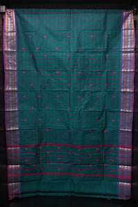 Check Weave Patterned  Cotton Sarees  | VR135