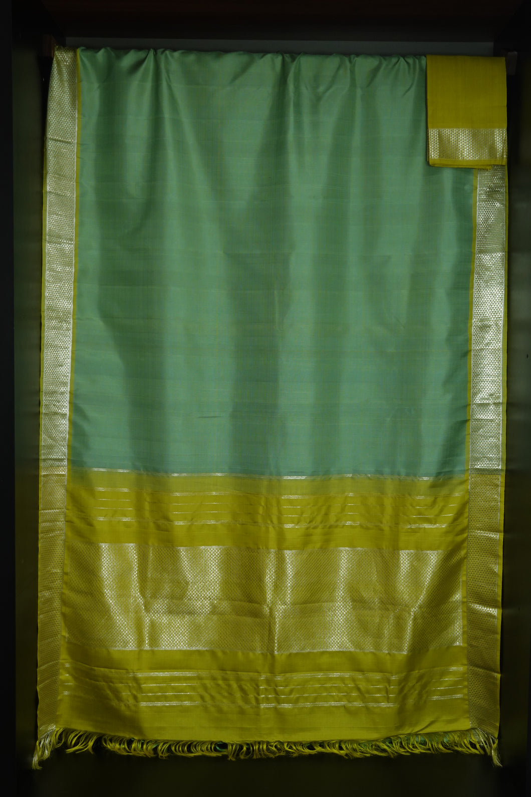 Temple Design Saree with small Check Pattern  | AH691