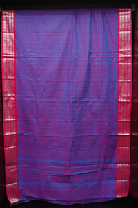 Check Weave Patterned Kanchi Cotton Sarees | VR137
