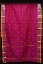 Kanchi Cotton Sarees With Check Weave Patterns | VR138