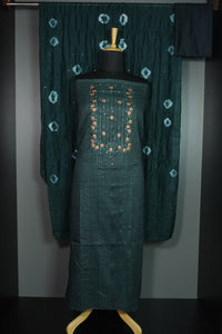 Embroidery Slub linen Salwar Sets  | AV104