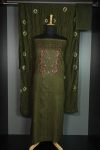 Embroidery Slub linen Salwar Sets  | AV104