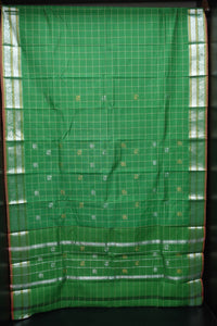 Kanchi Cotton Sarees With Check Weave Patterns | VR142
