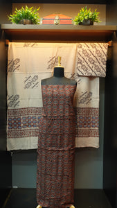 Ajrak pattern block printed cotton salwar sets | KA233