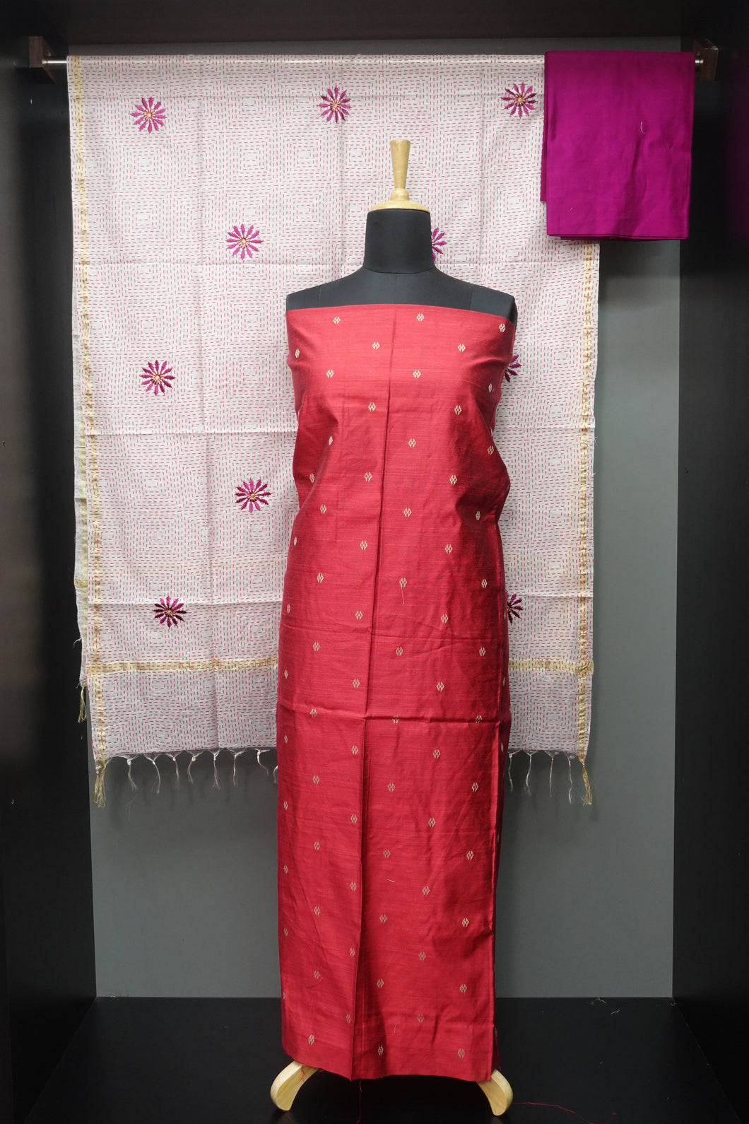 Ikat Weaving Design Slub Chanderi Salwar Sets | SS870