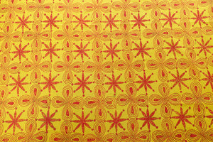 Bright Yellow Kantha Hand Embroidered Blouse Piece in Cotton Material | SA160
