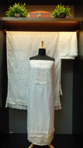 White colour embroidered designer cotton salwar set | NI225