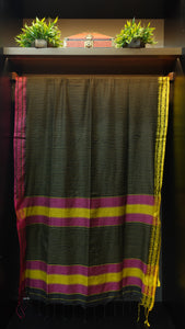 Stripe Weaved Linen saree | AB235