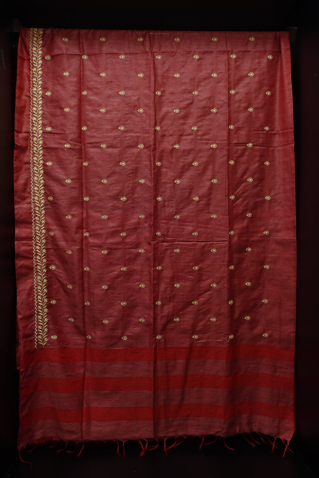 Embroidered Bhagalpuri Linen Finish Sarees | MRD254