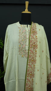 Pastel yellow color semi stitched party wear muslin salwar set | IO165