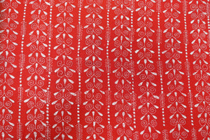Bright Red Kantha Hand Embroidered Blouse Piece in Cotton Material |SA152