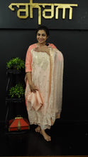 Peach colour semi stitched semi silk salwar set | SW667