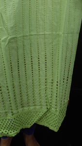 Pista green colour chikankari embroidered hakoba kurtha | LCF104