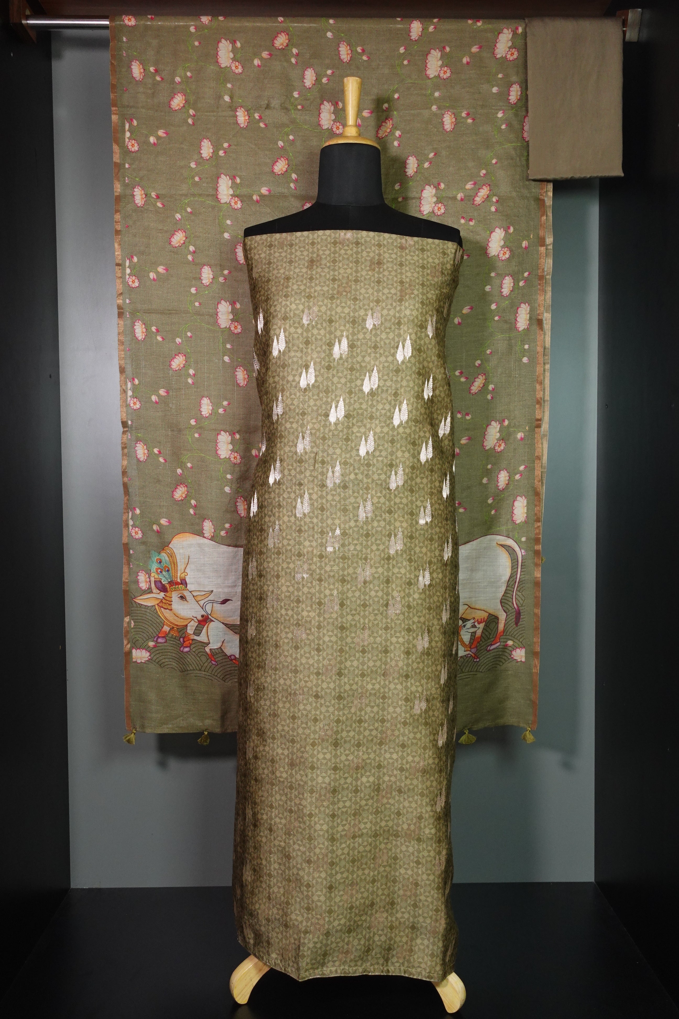 Banarasi Weaving Muga Silk Salwar Set |JCL698