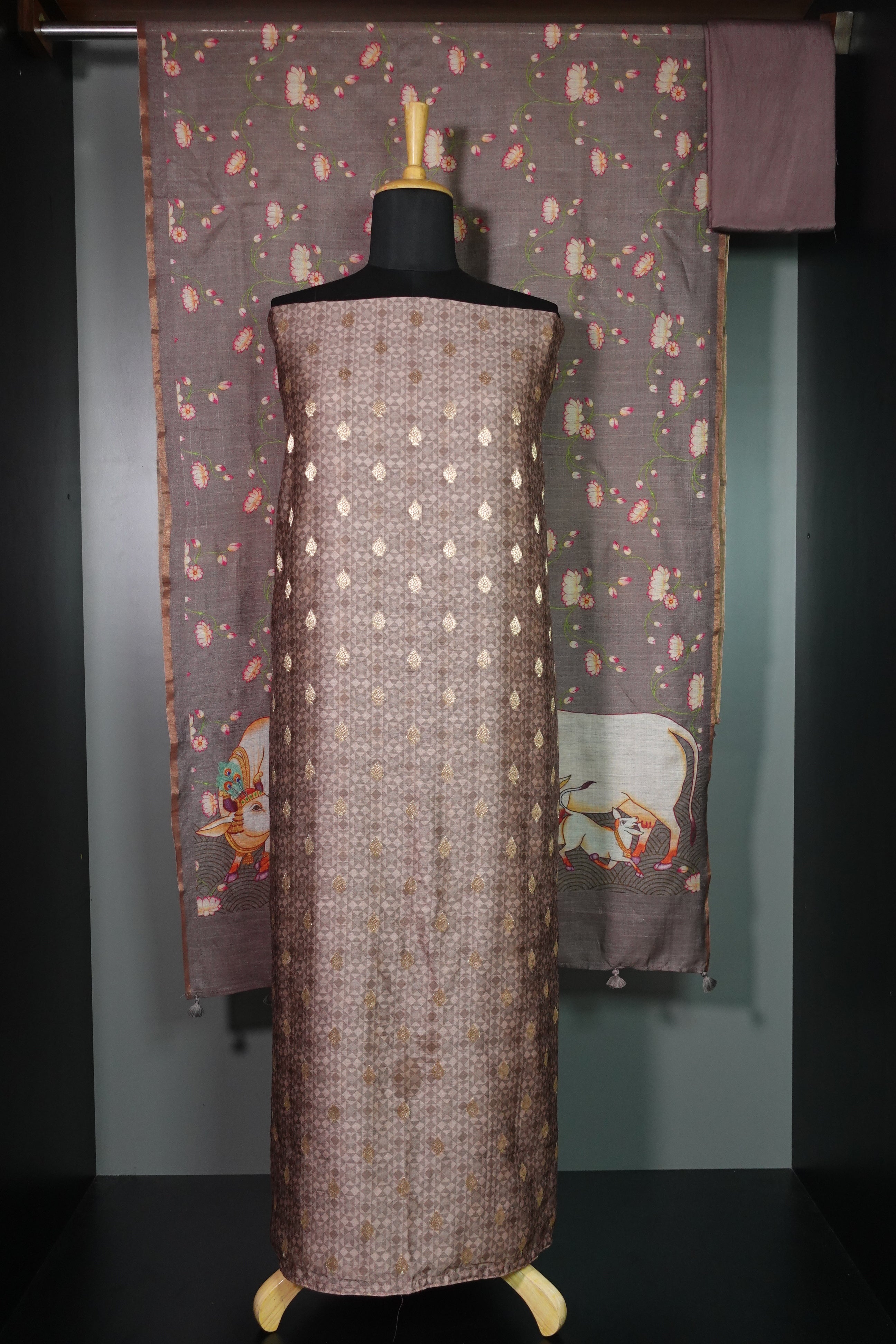 Banarasi Weaving Muga Silk Salwar Set |JCL698