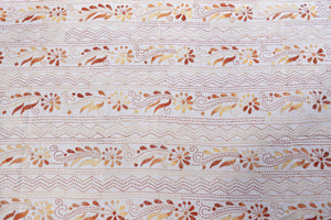 White Color Kantha Hand Embroidered Blouse Piece in Cotton Material | SA146