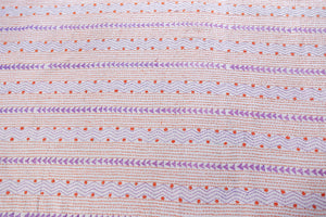 White Color Kantha Hand Embroidered Blouse Piece in Cotton Material | SA146
