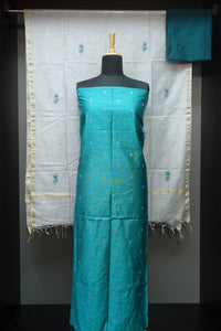 Slub Chanderi Salwar Set With Line Weave Pattern | SS874