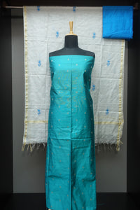 Slub Chanderi Salwar Set With Line Weave Pattern | SS874