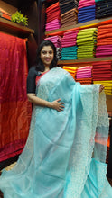 Partywear embroidered organza sarees | SBS156