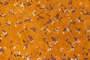 Orange Color Kantha Hand Embroidered Blouse Piece in Cotton Material | SA163