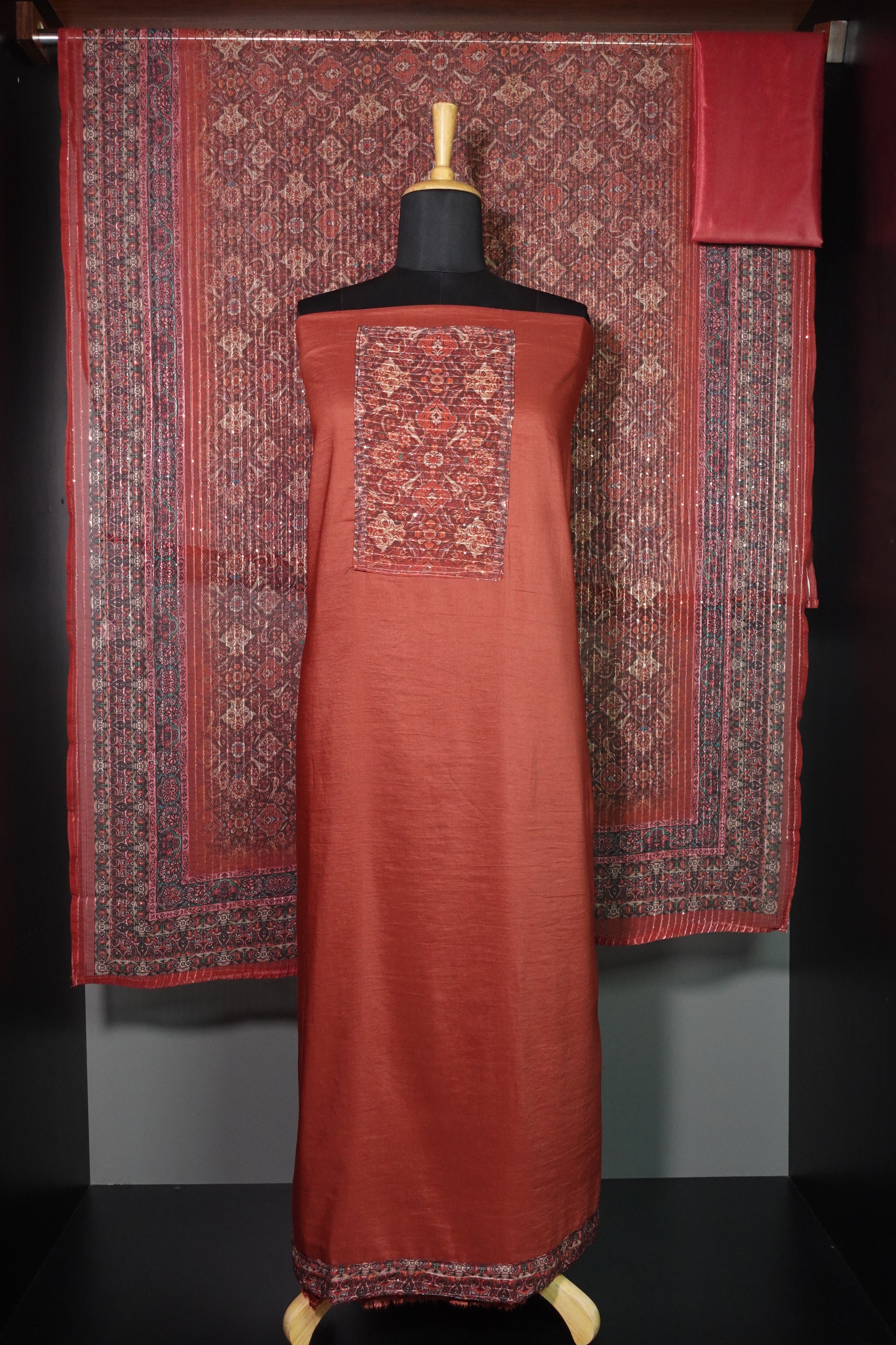 Digital Printed Semi Silk Salwar Set |NI516