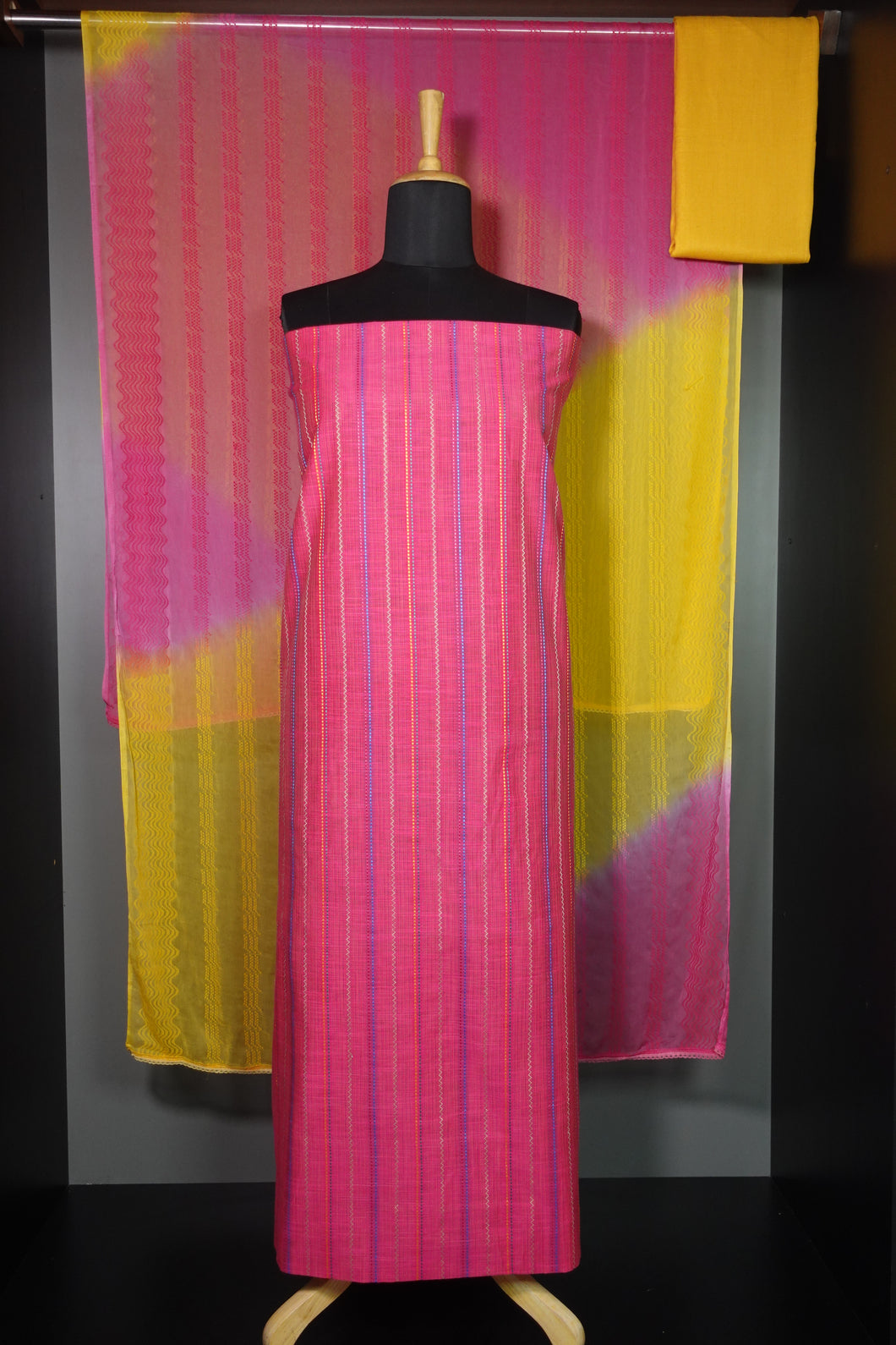 Multi Colour Weaved Slub Chanderi Salwar Set | PFS158