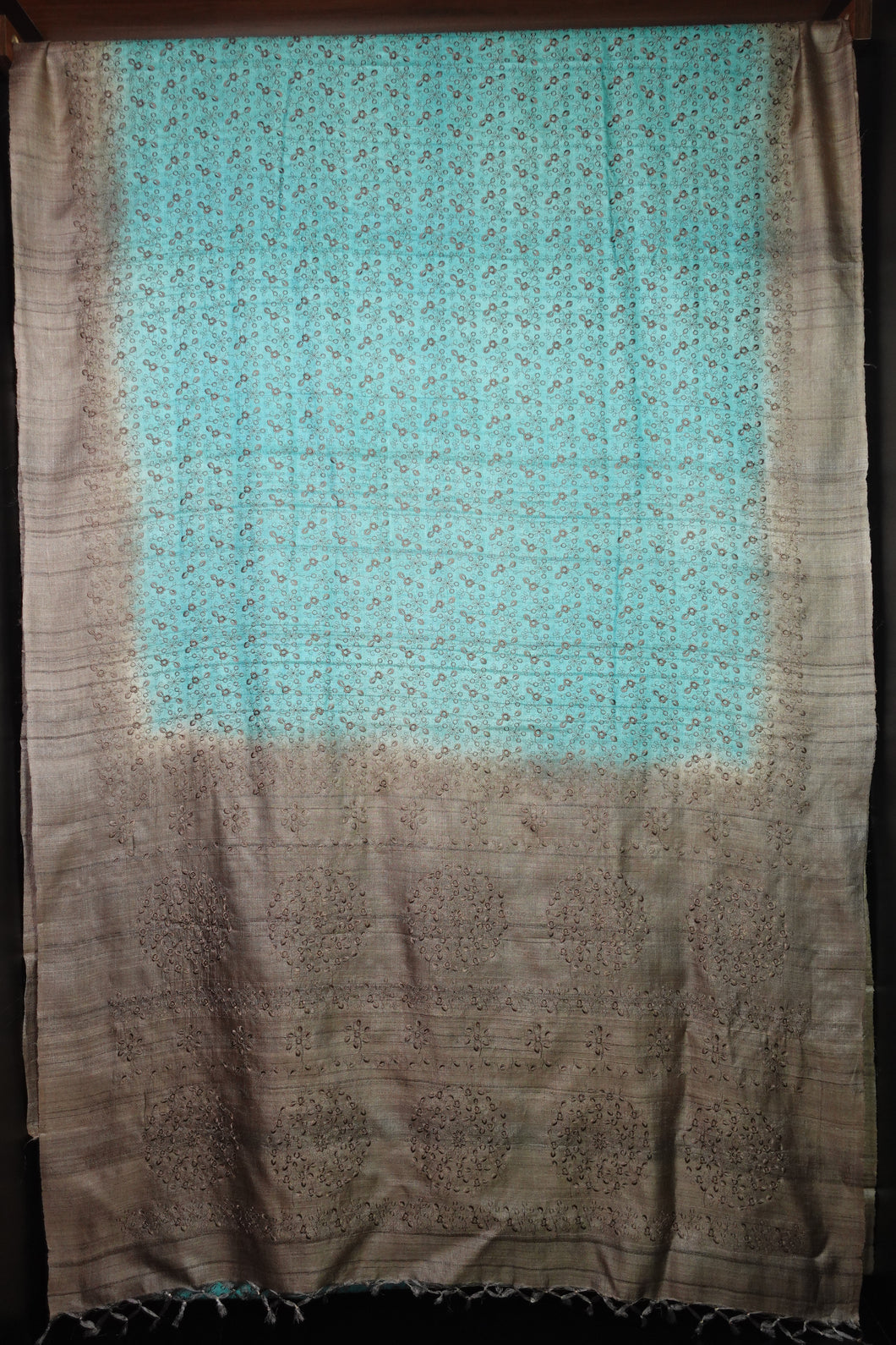 Tussar Saree With Computerized Machine Embroidery | HS651