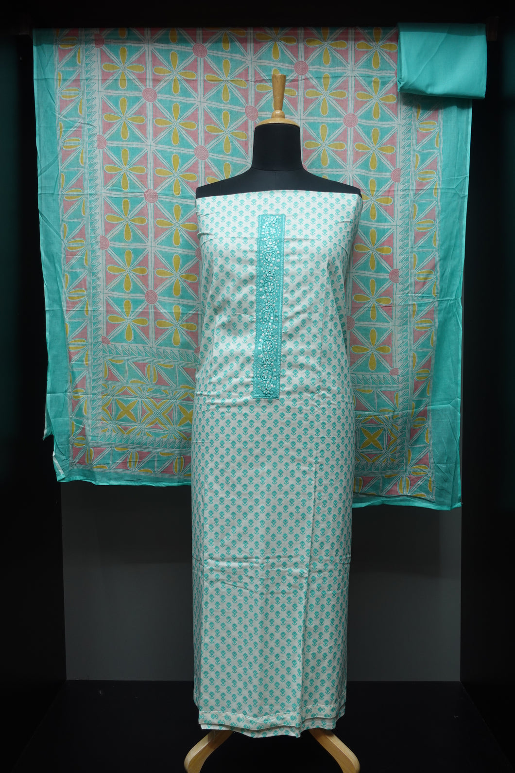 Screen Printed Cotton Salwar Sets With Floral Pattern | PF912