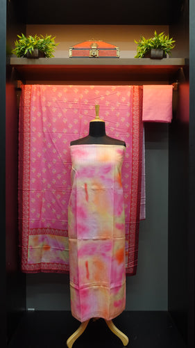 Tie and dye and digital printed semi silk salwar sets | NA285