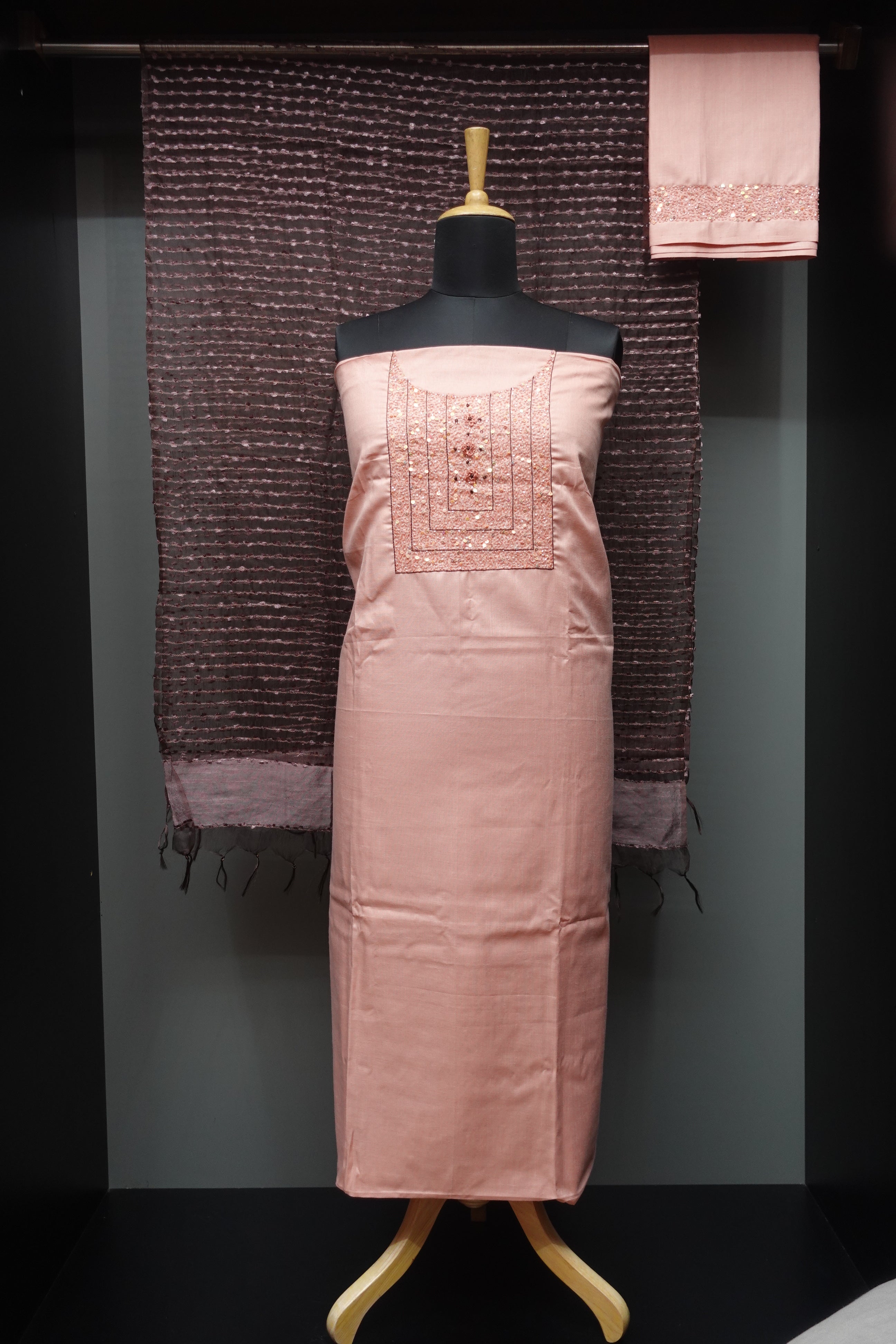 Embroidered Linen Finish Salwar Set | PF948