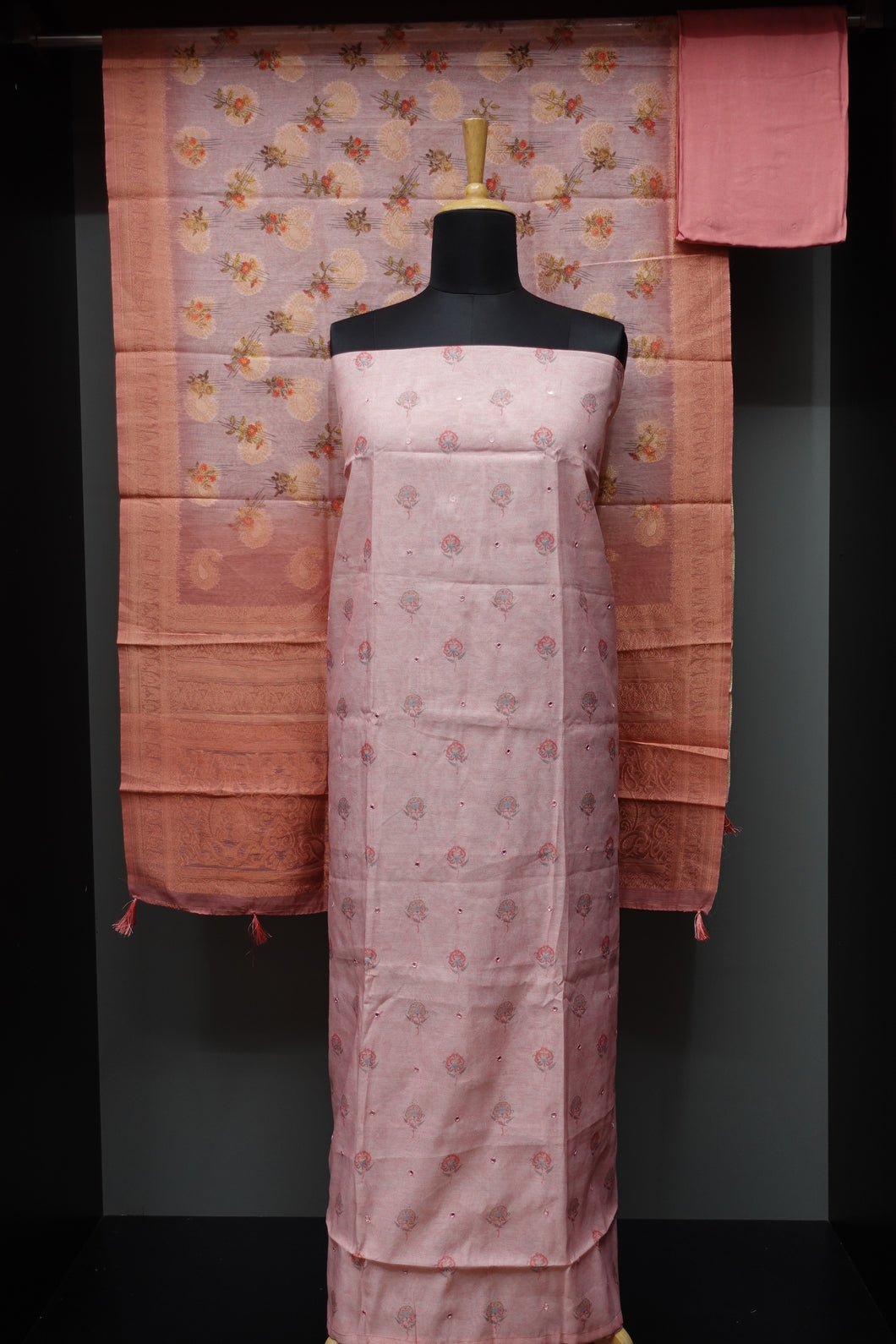 Digital Printed Semi Silk Salwar Sets With Floral Pattern | SW1160