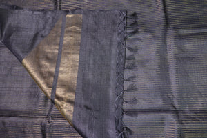 Stripe Patterned Tussar Saree | HS658