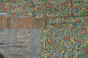 Screen Printed Tussar Sarees | HS680