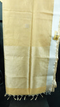 Gold colour with silver border tissue saree | AH471