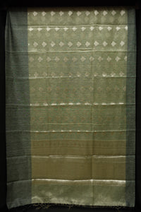 Tissue Saree with Linen Finish Borders | JCL614