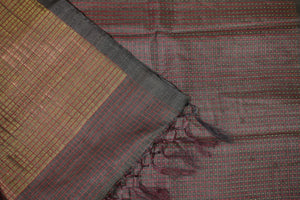 Check Patterned Tussar Saree | HS659