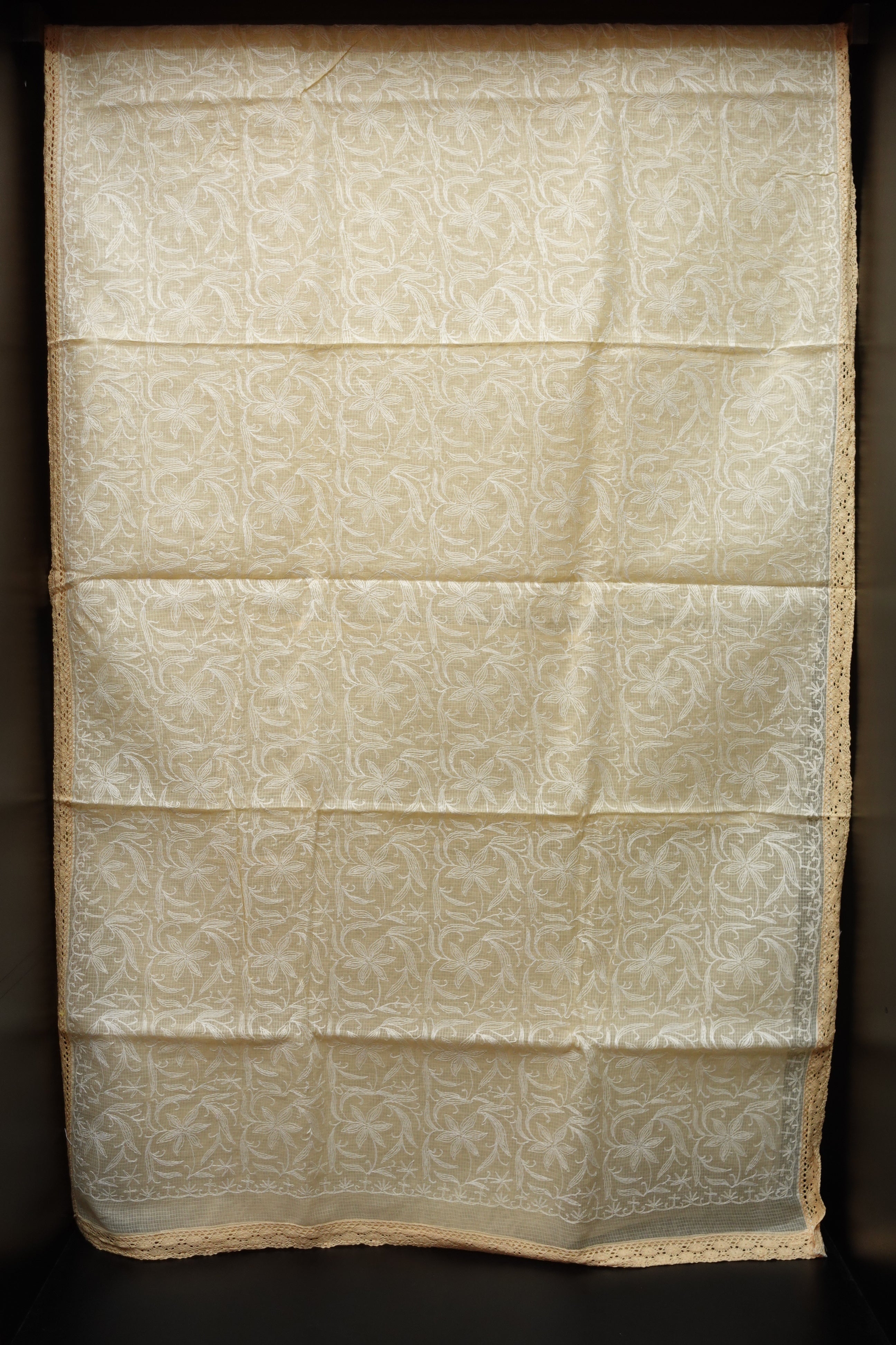 Peach Color Tepchi embroidered check kota sarees | SR300