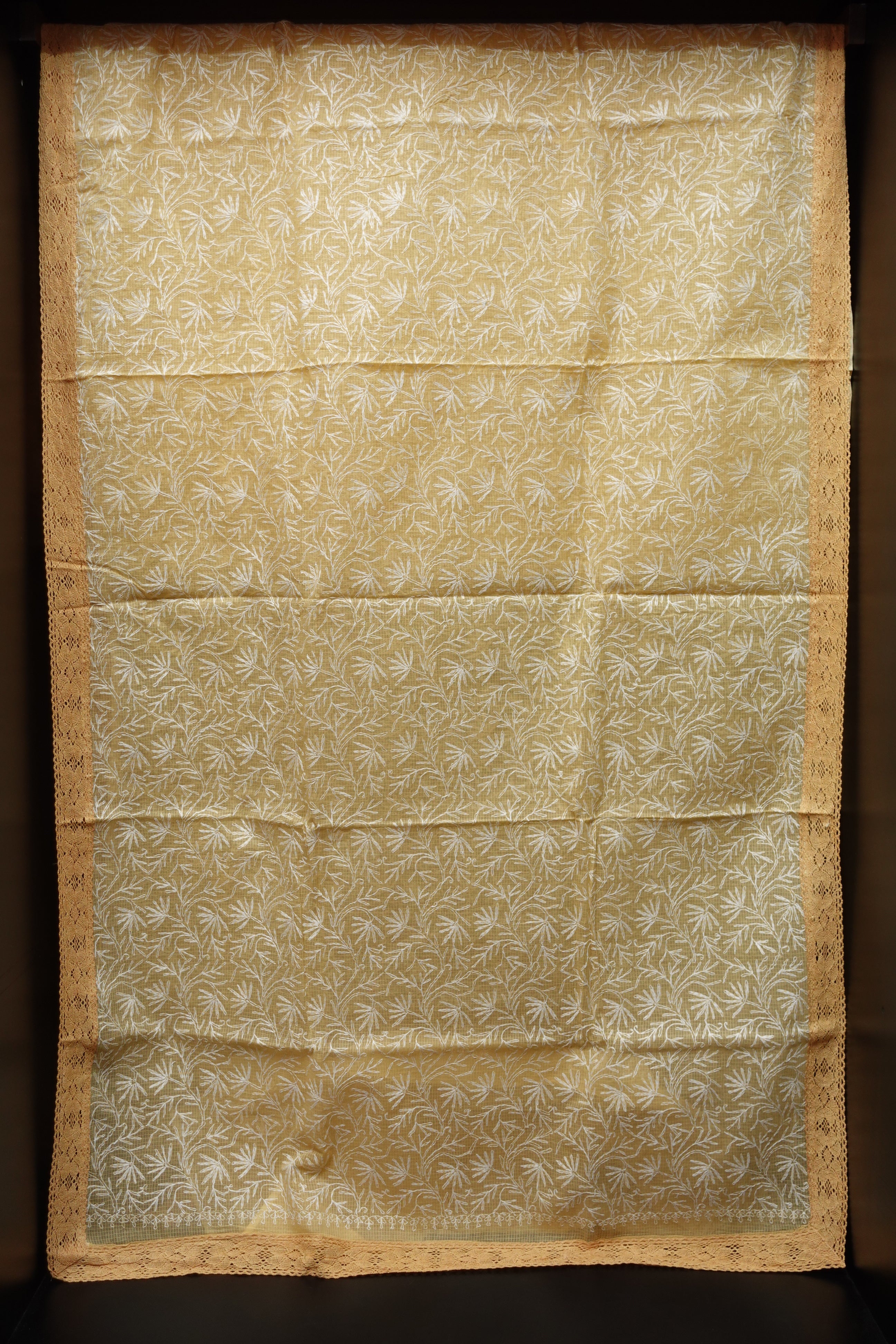 Peach Color Tepchi embroidered check kota sarees | SR300