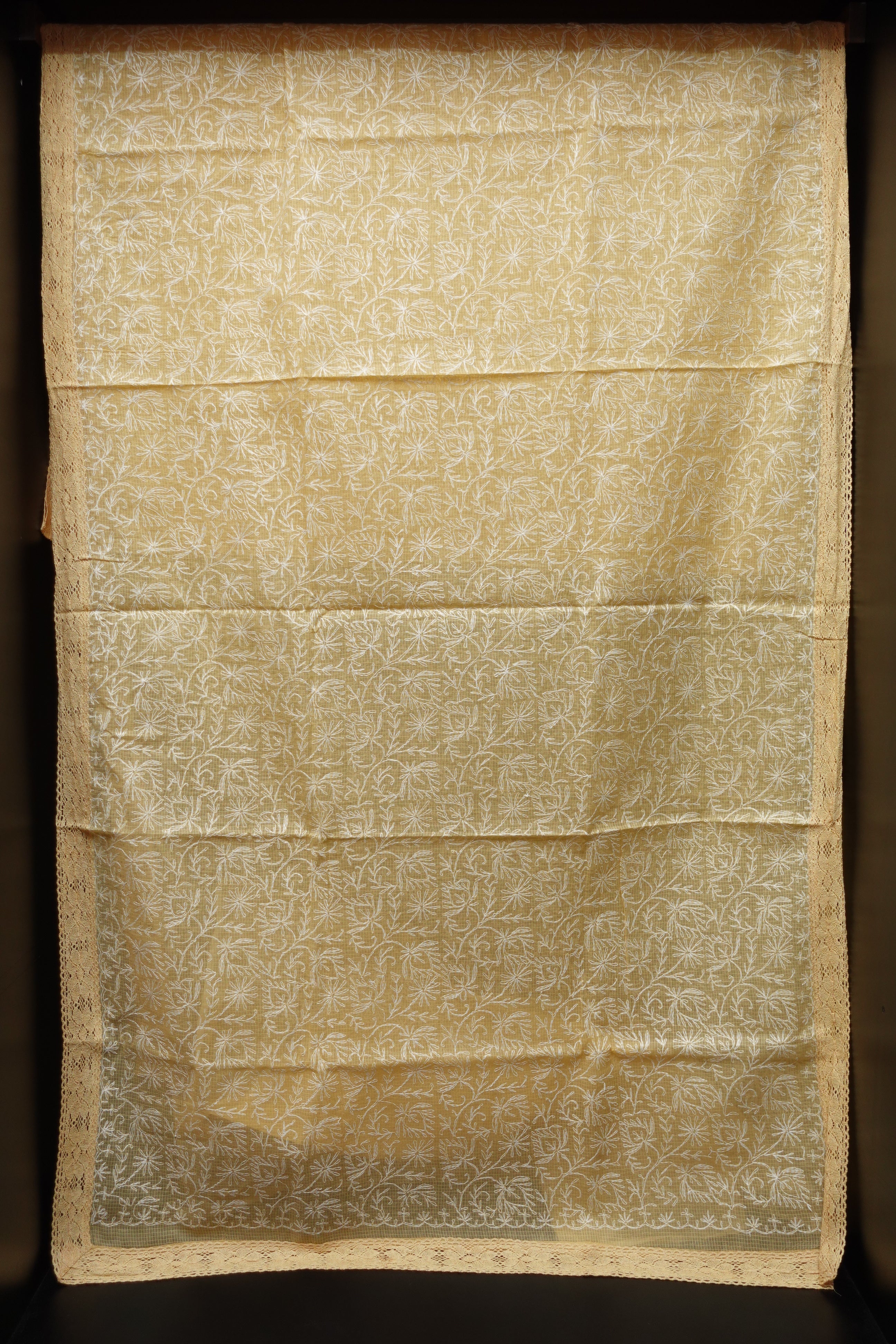 Peach Color Tepchi embroidered check kota sarees | SR300