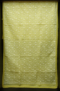 Lemon Yellow Color Tepchi embroidered check kota sarees | SR303