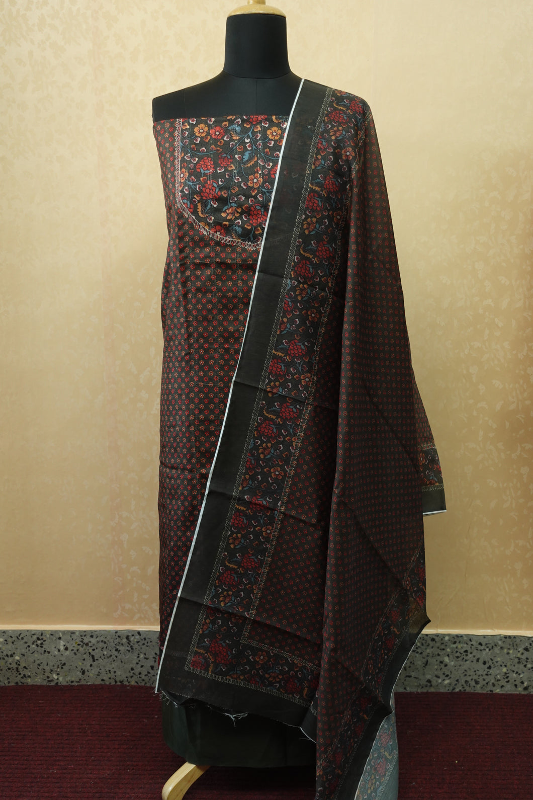 Digital Printed Unstitched Semi Silk Salwar Sets | HY158