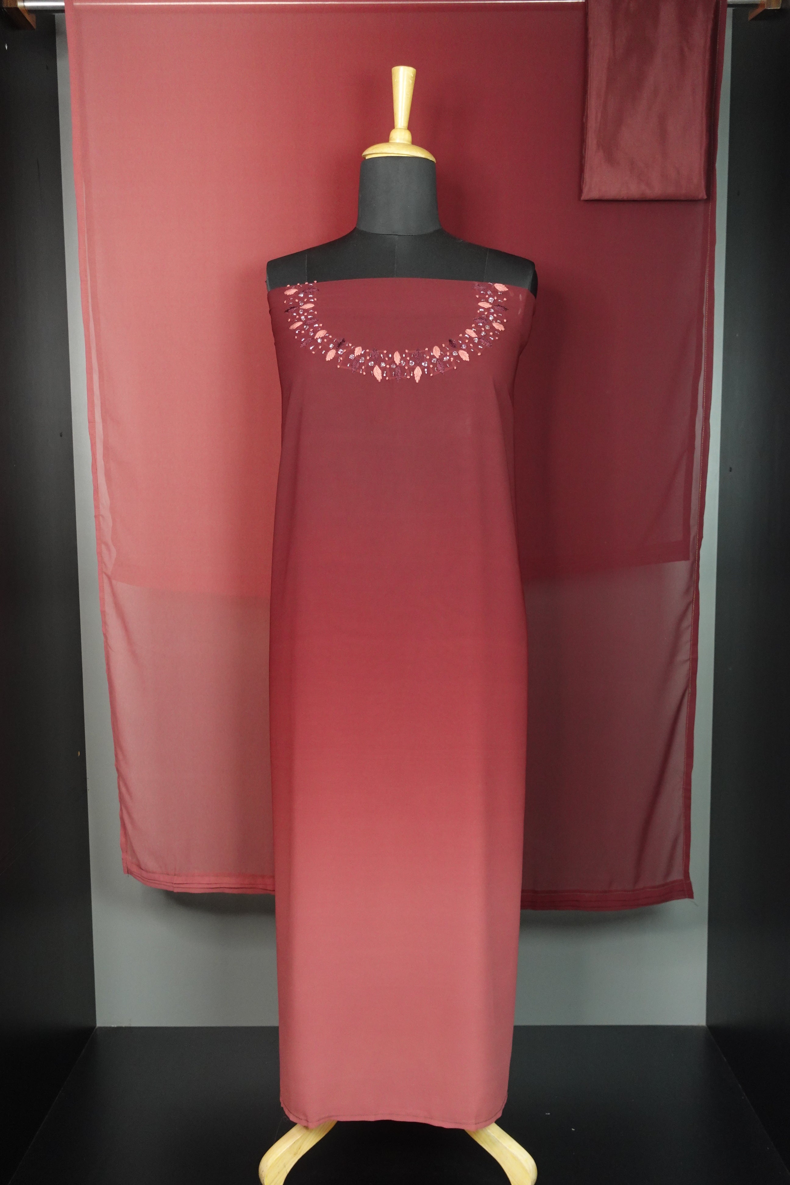 Double Shaded Georgette With Self Embroidery Salwar Set | NA377