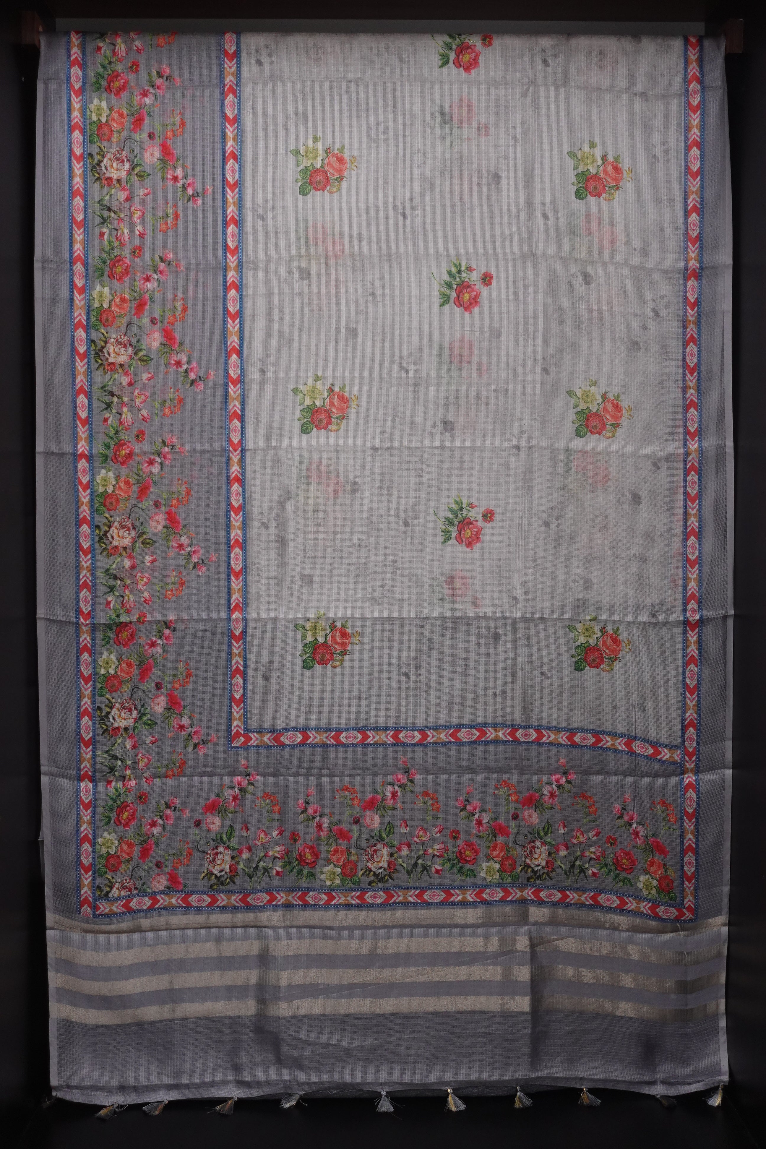 Floral Digital Printed Silky Kota Sarees | ACT736