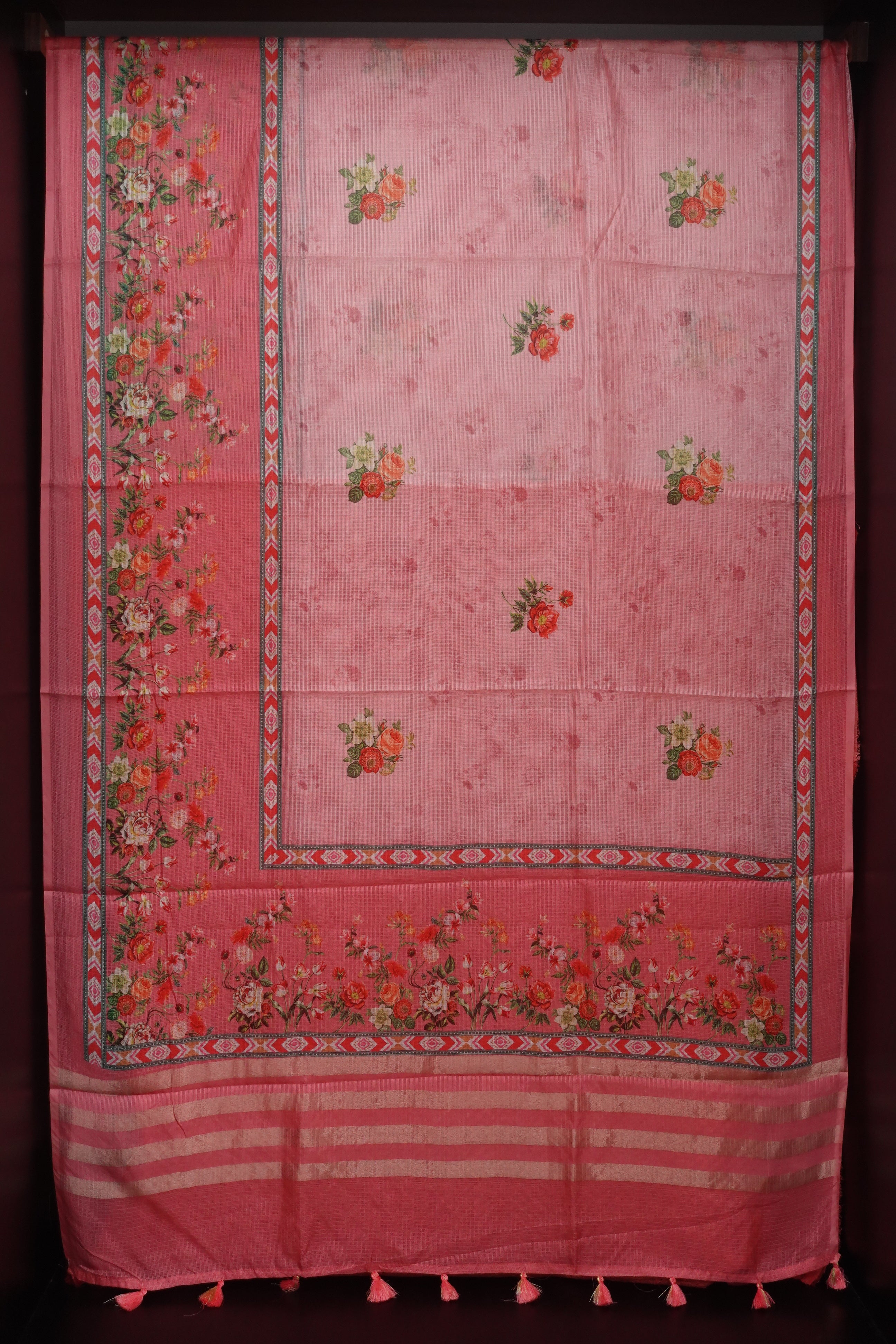 Floral Digital Printed Silky Kota Sarees | ACT736