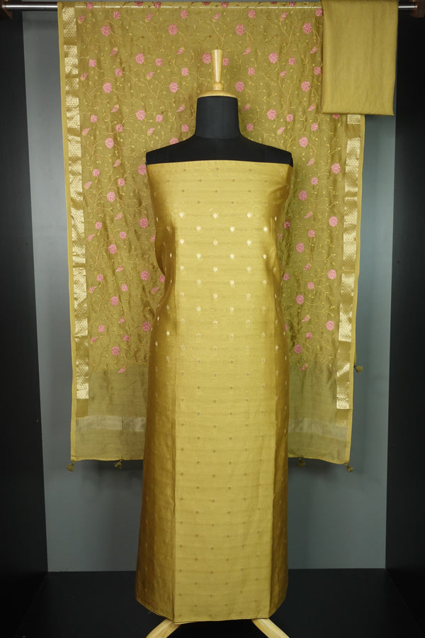 Chanderi Banaras Weaved Salwar Set | JCL738