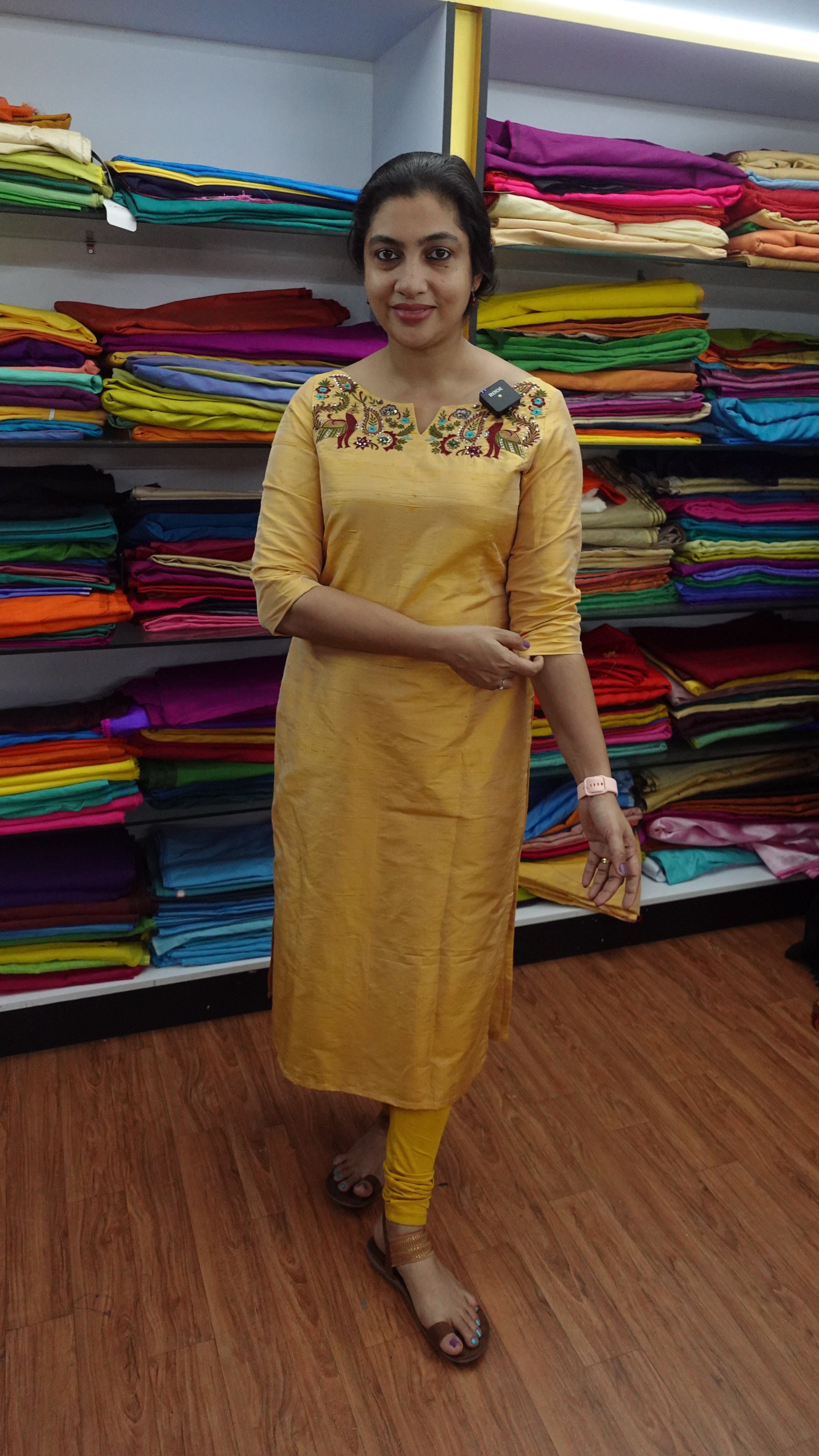 Hand Work  Raw Silk Kurta Material |  DN170
