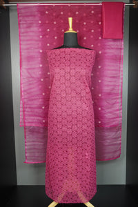 Schiffli Pattern With Viscose Organza Salwar Set | MS683